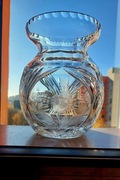 Piękny, duży, wazon, kryształowy PRL. 
