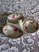 patera misa miseczka salaterka trójdzielna porcelana Chodzież złota róża