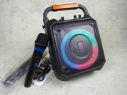 Głośnik Przenośny RGB LED 2xMikrofon USB Bluetooth