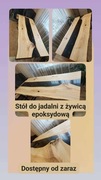 Stół do jadalni drewno jesionowe i żywica epoksydowa, ręcznie wykonany