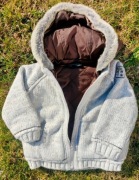 NEXT kurtko sweter ocieplany,na podszewce na zamek,odpinany kaptur 92/98