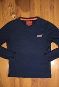 T-shirt Superdry r. S granatowy dł rękaw bawełna 