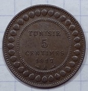 #1841 Tunezja 5 centymów 1917 piękna 
