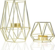 Metalowe sześciokątne świeczniki tea-light 2szt.