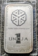 Sztabkomoneta 1 UNCJA LOGO (1 oz) srebro Ag 999. Czytaj opis