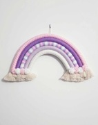 Piękna ozdoba dekoracja do pokoju dziecięcego tęcza makrama