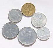 Włochy 1940 1954 1955 1957 .... zestaw 6 monet Stan !