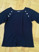 Granatowy sweterek Orsay okrągły dekolt viscoza 36 S 24hm