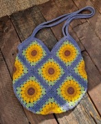 Torebka Handmade na szydełku słoneczniki 