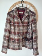 Elegancki burgundowy żakiet w.kratke premium  tweed Caterina Leman 38 M