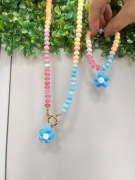 Zestaw biżuterii damskiej w pastelowych kolorach ze  stali chirurgicznej 