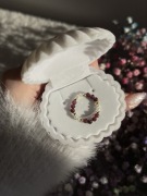 Granat perły pierścionek elastyczny z kamieni elegancki handmade