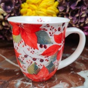 Śliczny porcelanowy kubek - Gwiazda betlejemska - 500 ml - Ambiente