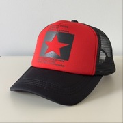 Czapka truckerka czerwono-czarna z gwiazdą - nowa!