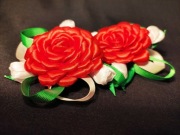 Ręcznie robione satynowe gumeczki do włosów.