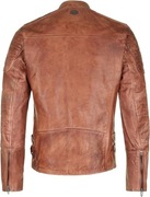 Pepe Jeans Kurtka Skórzana Męska Brązowa Casual