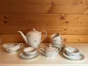 Serwis porcelanowy Wawel PRL komplet czajnik filiżanki vintage idealny stan