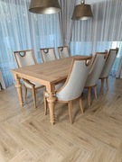 Stół dębowy 220/100/77 lity dąb nogi toczone