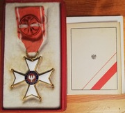 KRZYŻ OFICERSKI POLONIA RESTITUTA 1944 oryginał z legitymacją