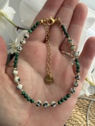 Bransoletka jaspis dalmatyński malachit 18 cm