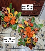 Stroik/ wiązanka na cmentarz, jesienny  komplet obciążony