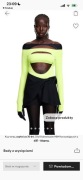 Mugler H&M body kolor limonka, rozmiar 36/S