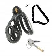 Czarny lekki pas cnoty cobra chastity cock cage S + pasek