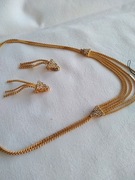 Naszyjnik i klipsy PRL z metką PHU Jubiler