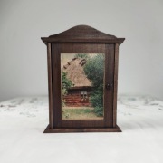 Drewniana szafka na klucze - drewniana chata - rękodzieło