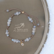 Bransoletka na sznurku z cytrynem i labradorytem