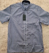 długość 78 cm DLA WYSOKIEGO Eterna 40 koszula w kratkę L/XL old money krata