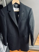 Czarny wełniany klasyczny płaszcz Calvin Klein S