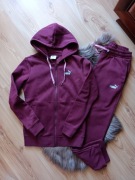 Damski dres PUMA rozmiar XS bordowy spodnie i bluza z kapturem