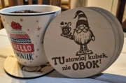 Świąteczne podkładki 6szt.Wesołe napisy.Prezent.Humor przy stole.Grawer.