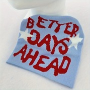 Czapka z motywem "Better Days Ahead", ciepła czapka zimowa w stylu Y2K