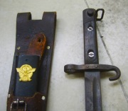 100% Oryginalny Bagnet w Pochwie z Żabką wz 1905 r Super Stan Fajna Rzecz