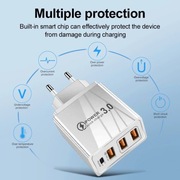 Ładowarka TRG-044P QC3.0 + Power  3xUSB+USB-C, 5V, 3A + 9V 2,4A,+ 12V 1,5A 