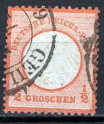 DR, Mi 3, 1/2 groschen, Adler mit kleinem Brustschild, stemplowany