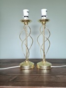 Glamour złote, metalowe lampy stołowe/ nocne 2 szt