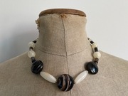 Naszyjnik Czarny Agat Pasiasty