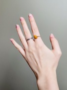 Pierścionek z bursztynem vitage