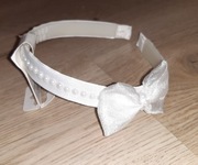 Opaska komunijna biala z kokardką