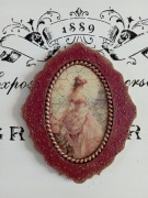 Dekoracyjny medalion vintage decoupage shabby chic Prowansja dama