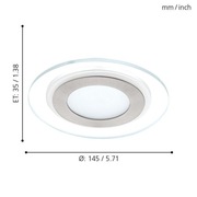 PINEDA 1 oprawa wpuszczana LED 14,5cm -  95932 EGLO