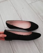 Baleriny czarne z falistym brzegiem h&m 37