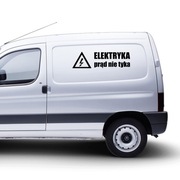 NAKLEJKA NA SAMOCHÓD - "ELEKTRYKA PRĄD NIE TYKA" - RÓŻNE KOLORY
