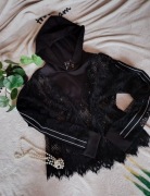 Bluzka czarna koronkowa rozmiar S z kapturem 