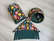 Nowy zestaw dla gryzoni tunel, legowisko muszla, hamak z frędzlami 