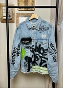 Męska kurtka jeansowa katana z nadrukiem graffiti Zara M