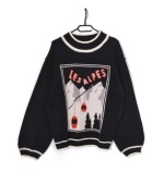 Damski Sweter Luźny Retro Alpy Czarny South Beach |R. L/40